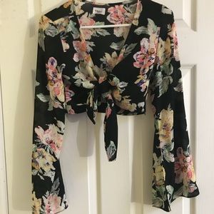 Long-sleeved crop top from Tobi.